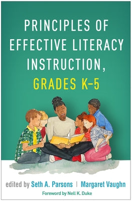 Paperback book titled Principles of Effective Literacy Instruction for Grades K-5 by Guilford Publications, with colorful cover design.