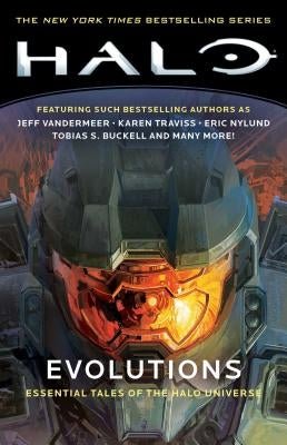 Paperback copy of Halo: Evolutions, 7: Essential Tales of the Halo Universe by Gallery Books, with cover art visible.