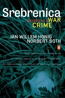 Paperback copy of "Srebrenica: Record of a War Crime" by Penguin Books, showing the book cover with title and author details.