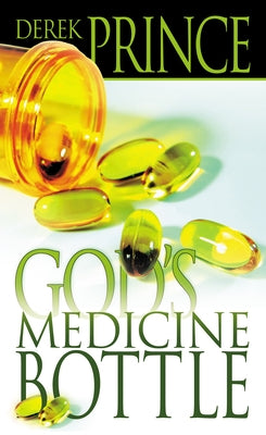 Paperback copy of God's Medicine Bottle by Whitaker House, featuring a close-up of the book cover with spiritual imagery.