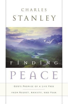 Paperback copy of "Finding Peace" by Thomas Nelson, featuring the book cover with calming design and title text.