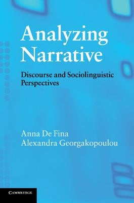 Paperback book titled "Analyzing Narrative: Discourse and Sociolinguistic Perspectives" published by Cambridge University Press.