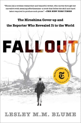 Paperback book titled "Fallout: The Hiroshima Cover-Up and the Reporter Who Revealed It to the World" by Simon & Schuster, with cover illustration.