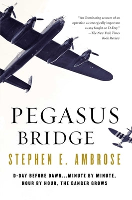 Close-up of the Pegasus Bridge book by Simon & Schuster, showing the cover with historical imagery and title.