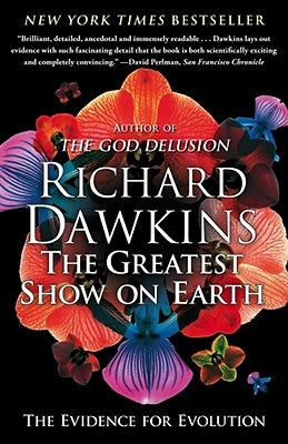 Paperback copy of "The Greatest Show on Earth: The Evidence for Evolution" by Free Press, featuring the book cover with title and author.