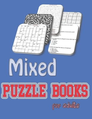 Mixed puzzle books for adults: word search, sudoku, mazes, Hard killer sudoku and Trivia 8,5"x11" 110 pages by King, Zoubir