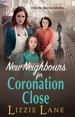Paperback book titled "New Neighbours for Cornonation Close" by Boldwood Books Ltd, featuring a colorful cover illustration.