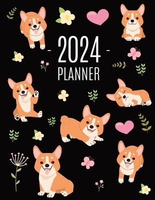 Corgi Planner 2024: Daily Organizer: January-December (12 Months) Beautiful Agenda with Adorable Dogs by Press, Happy Oak Tree
