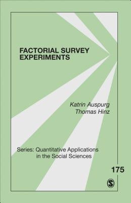 Factorial Survey Experiments Paperback Sage Publications, Inc