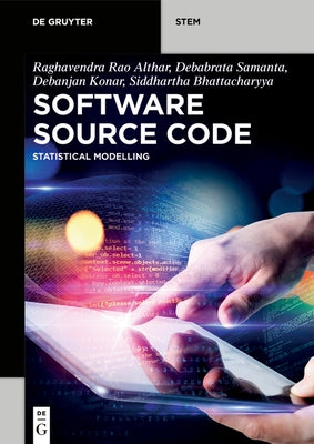 Paperback book titled "Software Source Code" by de Gruyter with visible pages and cover design.