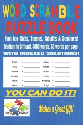Word Scramble Puzzle Book Paperback Amazing Puzzles