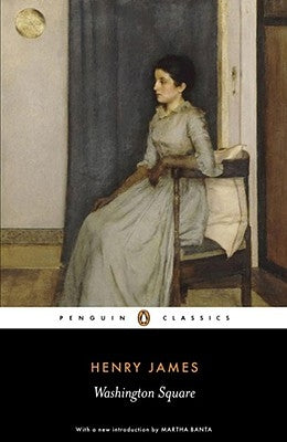 Close-up of the book cover for Washington Square by Penguin Group, featuring classic design and title text.