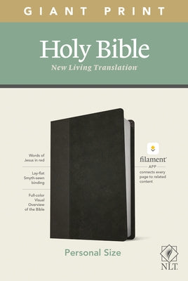 NLT Personal Size Giant Print Bible, Filament Enabled Edition (Red Letter, Leatherlike, Black/Onyx) by Tyndale