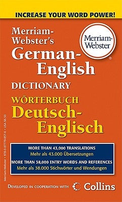 Merriam-Webster's German-English Dictionary by Merriam-Webster Inc