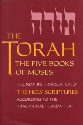 Jewish Publication Society Torah-TK Bible open to pages, featuring Hebrew text and traditional script, with a leather cover.