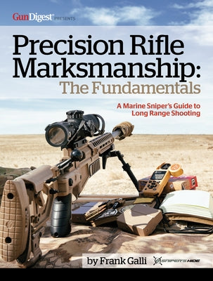 Book cover for "Precision Rifle Marksmanship" by Gun Digest Books, featuring a sniper rifle and target imagery.