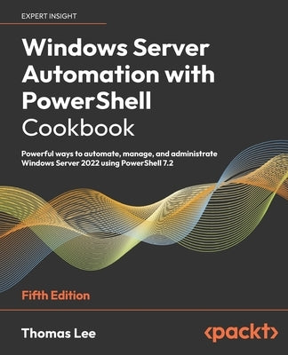 Paperback book titled "Windows Server Automation with PowerShell Cookbook, Fifth Edition" by Packt Publishing, showing the cover.
