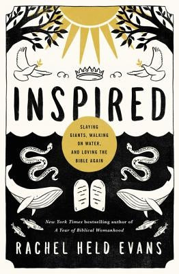 Paperback book titled "Inspired: Slaying Giants, Walking on Water, and Loving the Bible Again" by Thomas Nelson, with colorful cover art