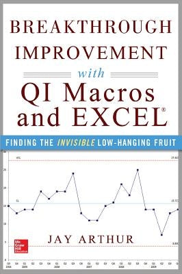 Paperback book titled "Breakthrough Improvement with QI Macros and Excel" by McGraw-Hill Companies, featuring a cover with text and graphics.