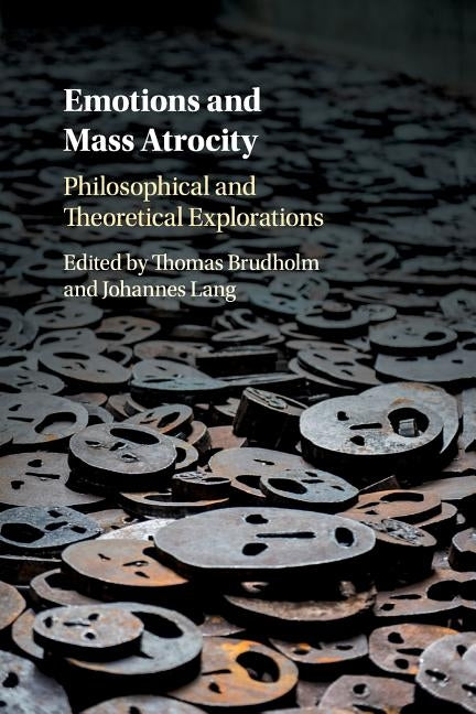 Paperback book titled "Emotions and Mass Atrocity" by Cambridge University Press, featuring a cover with abstract artwork.