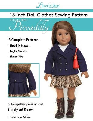 Liberty Jane 18 Inch Doll Clothes Pattern Euro Libby: Piccadilly by Miles, Cinnamon