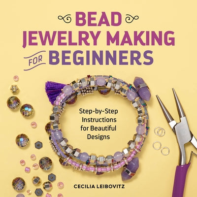 Paperback book titled "Bead Jewelry Making for Beginners" by Rockridge Press, featuring colorful beads and jewelry designs on the cover.
