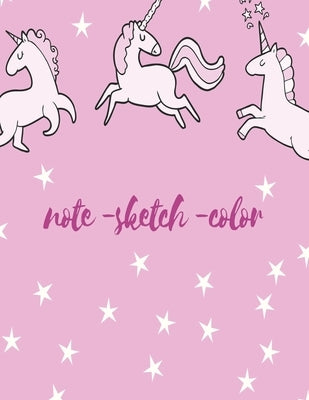 Unicorn Notebookand Sketchbook and Colorbook 3 IN 1: Large Sketchbook and Journal for Girls Age 4-8, Size (8,5"x11") Over 100 sheets of Unicorn themed by By Haiiro, Unicorn Magical World