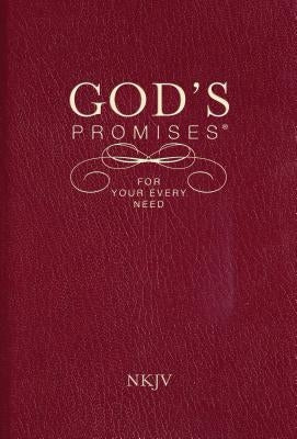 Paperback copy of God's Promises for Your Every Need NKJV Bible by Thomas Nelson, showing the front cover with gold accents