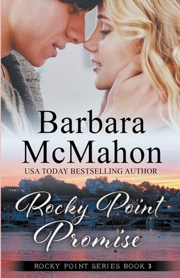 Paperback of Rocky Point Promise by Barbara McMahon, showing the book cover with a scenic coastal image and title text.