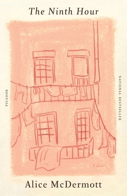 Paperback copy of The Ninth Hour by Picador USA, featuring the book's cover with dark and somber artwork.