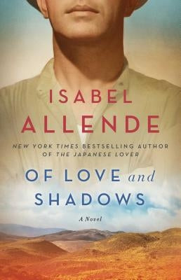 Cover image of "Of Love and Shadows" novel by Atria Books featuring a mysterious shadowy figure and romantic scene.