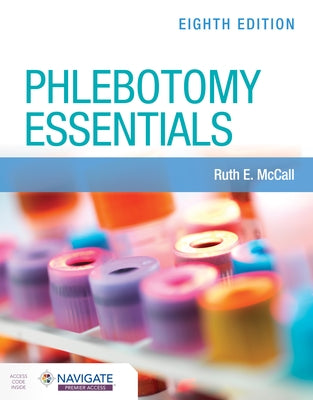 Paperback of Phlebotomy Essentials with Navigate Premier Access by Jones & Bartlett Publishers, showing the book cover.