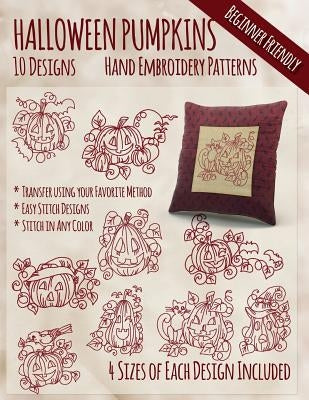 Halloween Pumpkins Hand Embroidery Patterns by Embroidery, Stitchx