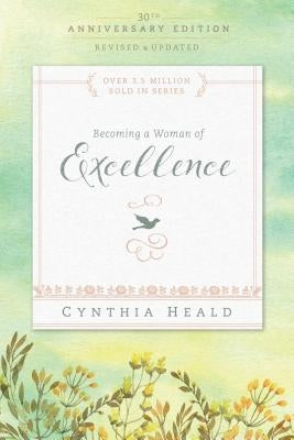 Book cover for "Becoming a Woman of Excellence" by NavPress Publishing Group featuring elegant gold and white design.