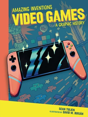 Paperback copy of "Video Games: A Graphic History" by Graphic Universe, featuring colorful cover art with gaming imagery.
