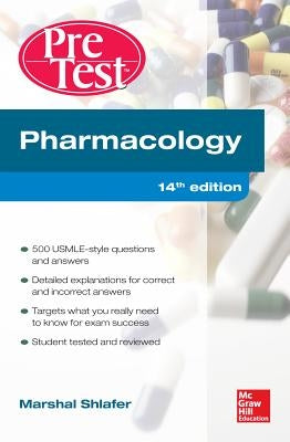 Paperback Pharmacology Pretest Self-Assessment and Review 14th Edition by McGraw Hill Medical, featuring book cover with title and branding.