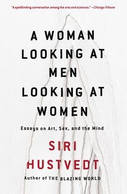 Cover of "A Woman Looking at Men Looking at Women" book by Simon & Schuster featuring abstract art and gender-themed illustrations.