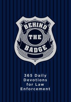 Imitation leather book cover of "Behind the Badge: 365 Daily Devotions for Law Enforcement" by Broadstreet Publishing.