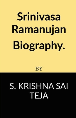 Paperback biography of Srinivasa Ramanujan by Notion Press showing the book cover with text and author details.