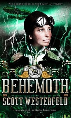 Paperback copy of Behemoth by Simon & Schuster Books for Young Readers, showing the book cover with dark and red artwork.