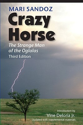 Cover image of "Crazy Horse: The Strange Man of the Oglalas" book by Bison Books, featuring historical artwork of Crazy Horse.
