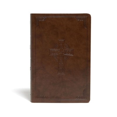 CSB Large Print Personal Size Reference Bible, Brown Celtic Cross Leathertouch by Csb Bibles by Holman