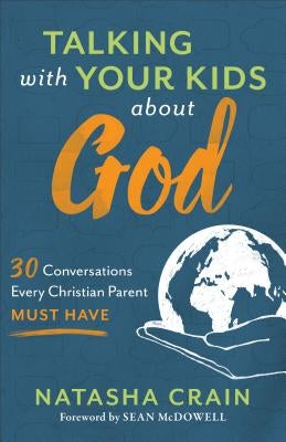 Paperback book titled "Talking with Your Kids about God" by Baker Books, featuring a cover illustration related to Christian parenting.