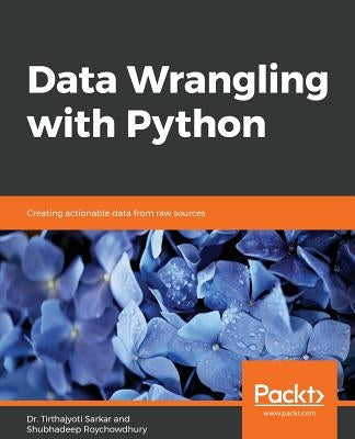 Paperback of "Data Wrangling with Python" by Packt Publishing, showing the book cover with title and author details.