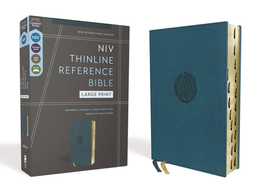 Niv, Thinline Reference Bible (Deep Study at a Portable Size), Large Print, Leathersoft, Teal, Red Letter, Thumb Indexed, Comfort Print by Zondervan