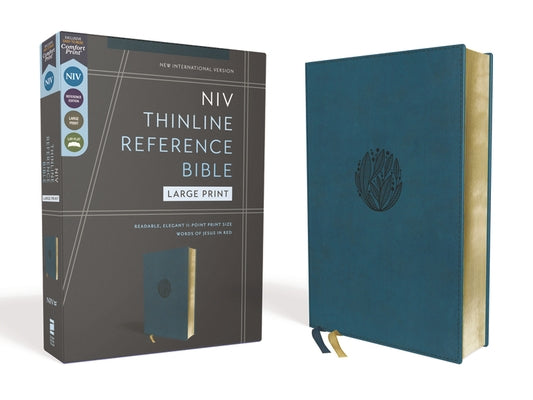 Niv, Thinline Reference Bible (Deep Study at a Portable Size), Large Print, Leathersoft, Teal, Red Letter, Comfort Print by Zondervan