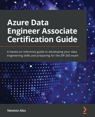 Azure Data Engineer Associate Certification Guide paperback by Packt Publishing, featuring a cover with Azure and data engineering graphics.