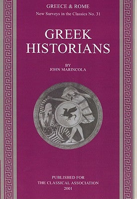 Paperback book titled "Greek Historians" published by Oxford University Press, showcasing the front cover with classical Greek artwork.