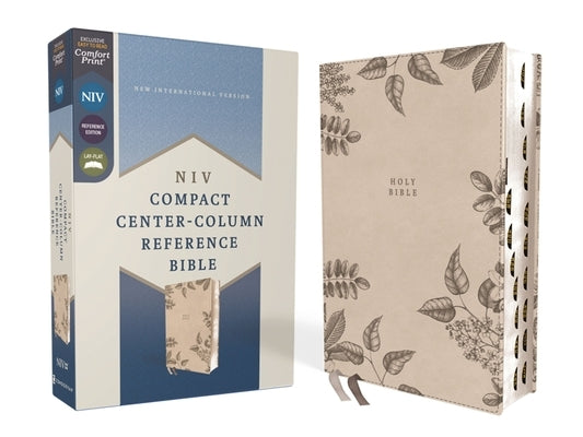 Niv, Compact Center-Column Reference Bible, Leathersoft, Stone, Red Letter, Thumb Indexed, Comfort Print by Zondervan