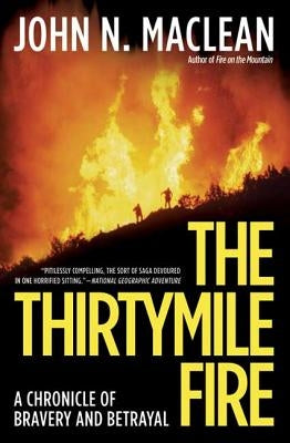 Cover image of "The Thirtymile Fire" book by Holt McDougal, featuring a fiery landscape and rugged wilderness scene.